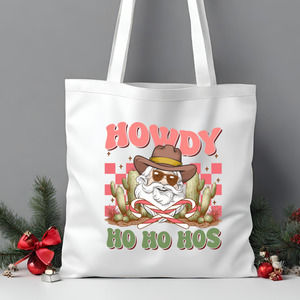 Cowboy Santa Howdy Ho's Tote Bag - Gift, Winter, Holiday